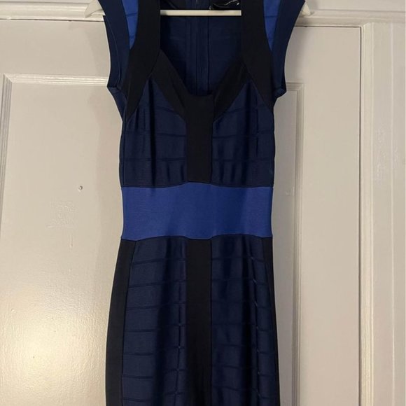 French Connection Blue Bandage Bodycon Dress - Picture 2 of 4